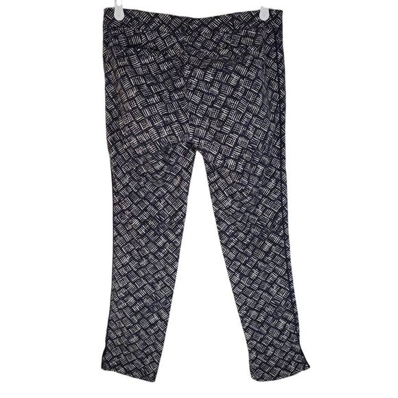 Cartonnier Geometric Woven Print Charlie Cropped Ankle Trouser Pants Blue Size 2 - Picture 4 of 12